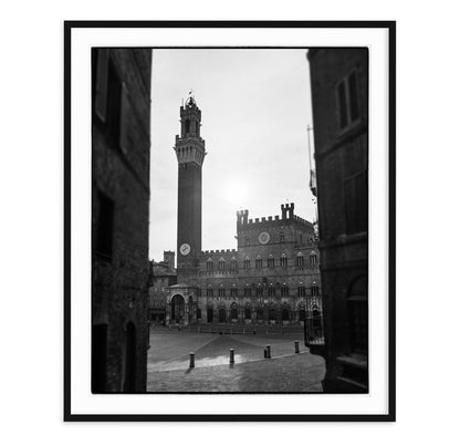 black and white fine art landscape of siena italy